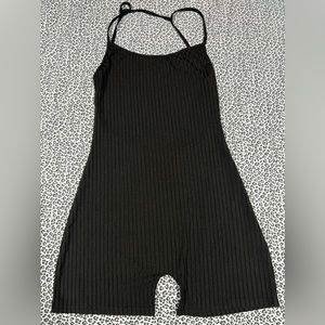 black backless romper